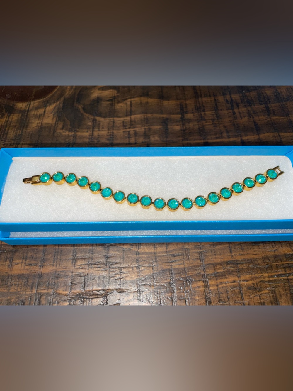 Touchstone Crystal by Swarovski Golden Laguna Ice Bracelet